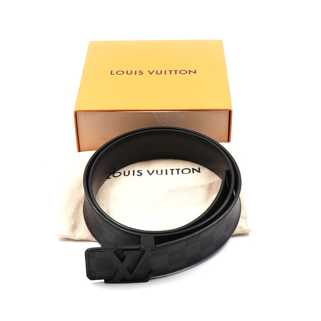 Louis Vuitton LV Initiales Damier Graphite Belt Black
