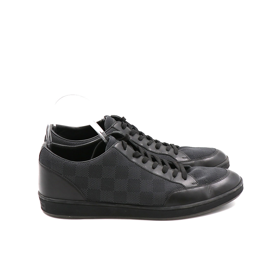 ✓ Louis Vuitton sneaker graphite damier nylon leather 6 LV 7 US