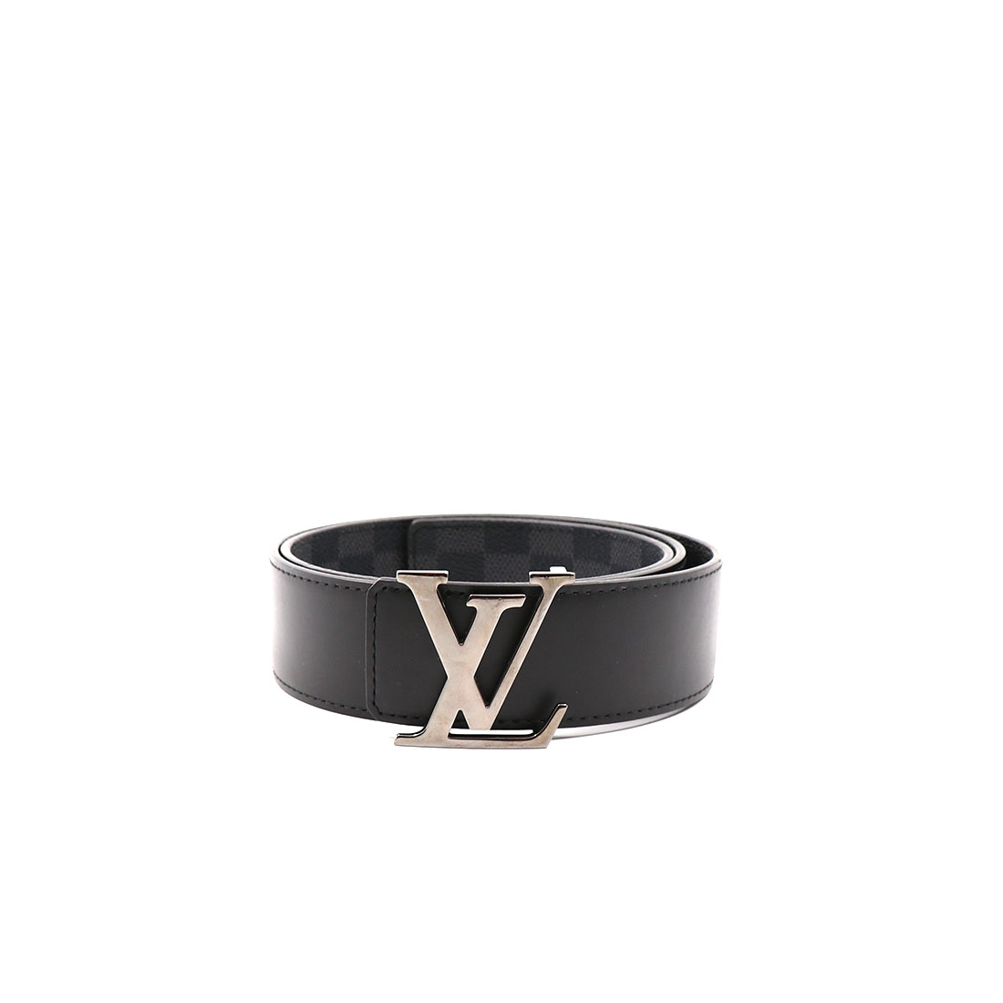 Louis Vuitton LV Initiales Silver Buckle Reversible Belt - The Lux Portal